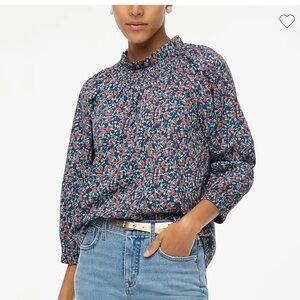 J. Crew printed smock neck top - NWT